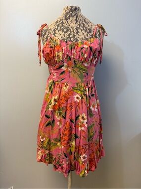 Angie coral floral sundress Small